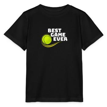 Tennis, meilleur jeu, sport de balle, raquettes - T-shirt bio MINI CREATOR Stanley/Stella Enfant - noir - Devant - Mikhail (115cm)
