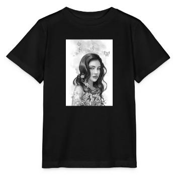 Frau mit Blumen weinen - Stanley/Stella Kinder T-Shirt MINI CREATOR  - Schwarz - Vorne - Mikhail (115cm)