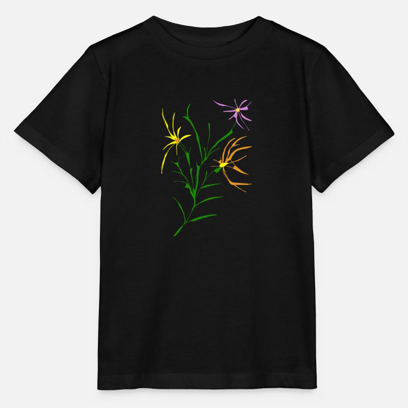 fleurs - T-shirt bio MINI CREATOR Stanley/Stella Enfant - noir