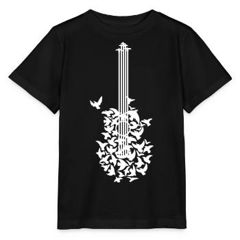 Birds of Peace - Oiseaux de Paix - Forme guitare - T-shirt bio MINI CREATOR Stanley/Stella Enfant - noir - Devant - Mikhail (115cm)