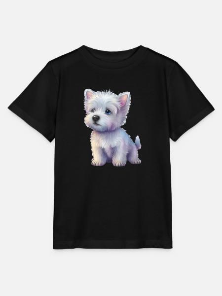 Hunde pastell tegning - Stanley/Stella MINI CREATOR T-skjorte for barn - svart