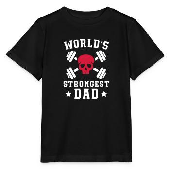 World's Strongest Dad - Stanley/Stella Kinder T-Shirt MINI CREATOR  - Schwarz - Vorne - Mikhail (115cm)