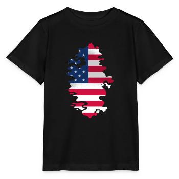 USA Flag America Flag Stars & Stripes Patriot - T-shirt bio MINI CREATOR Stanley/Stella Enfant - noir - Devant - Mikhail (115cm)