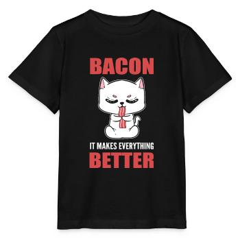 Bacon ça rend tout mieux Drôle Chef - T-shirt bio MINI CREATOR Stanley/Stella Enfant - noir - Devant - Mikhail (115cm)