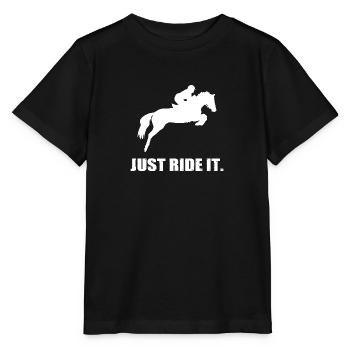 Just Ride It Reiten Pferde Reitverein Sattel Horse - Stanley/Stella Kinder T-Shirt MINI CREATOR  - Schwarz - Vorne - Mikhail (115cm)