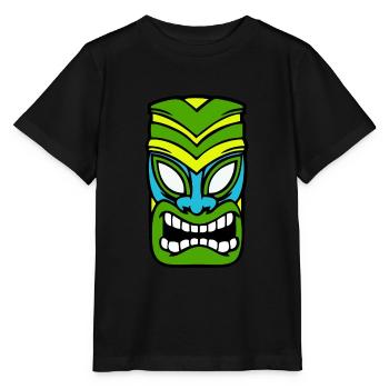 Masque Tiki Hawaii - T-shirt bio MINI CREATOR Stanley/Stella Enfant - noir - Devant - Mikhail (115cm)