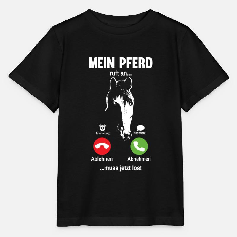 Mein Pferd Ruft An Ich Muss Los Reiterin - Stanley/Stella Kinder T-Shirt MINI CREATOR - Schwarz
