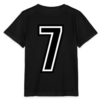 7 - Numéro 7 - Maillot numéro bicolore changement de couleur - T-shirt bio MINI CREATOR Stanley/Stella Enfant - noir - Devant - Mikhail (115cm)