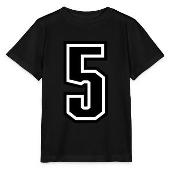 5 - Numéro 5 - Numéro de maillot bicolore changement de couleur - T-shirt bio MINI CREATOR Stanley/Stella Enfant - noir - Devant - Mikhail (115cm)