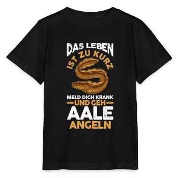 Angeln Angler Aal - Stanley/Stella Kinder T-Shirt MINI CREATOR  - Schwarz - Vorne - Mikhail (115cm)