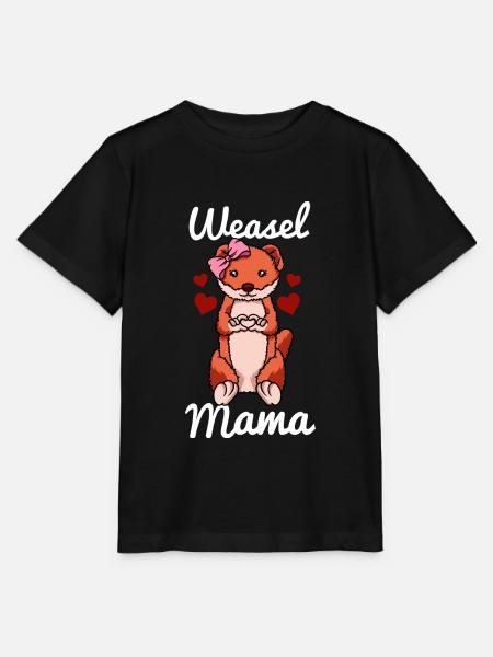 Weasel Mama Herz Wiesel Liebe Frettchenmama - Stanley/Stella Kinder T-Shirt MINI CREATOR - Schwarz