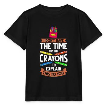 Crayon Box Colored Pencil Wax Case Wax Crayon - Stanley/Stella MINI CREATOR Kids’ T-Shirt - black - Front - Mikhail (115cm)
