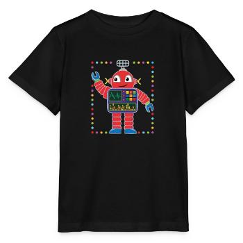 Petit robot coloré - T-shirt bio MINI CREATOR Stanley/Stella Enfant - noir - Devant - Mikhail (115cm)
