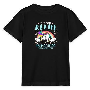 Ich bin klein aber Scheiss gefährlich - Stanley/Stella Kinder T-Shirt MINI CREATOR  - Schwarz - Vorne - Mikhail (115cm)