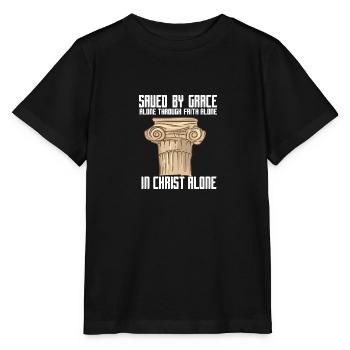 Saved By Grace Alone - Stanley/Stella Kinder T-Shirt MINI CREATOR  - Schwarz - Vorne - Mikhail (115cm)