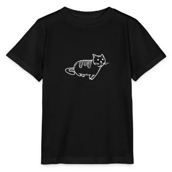 Chat chaton minou - T-shirt bio MINI CREATOR Stanley/Stella Enfant - noir - Devant - Mikhail (115cm)
