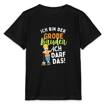 Großer Bruder 2024 Loading darf das Baustelle - Stanley/Stella Kinder T-Shirt MINI CREATOR  - Schwarz - Vorne - Mikhail (115cm)