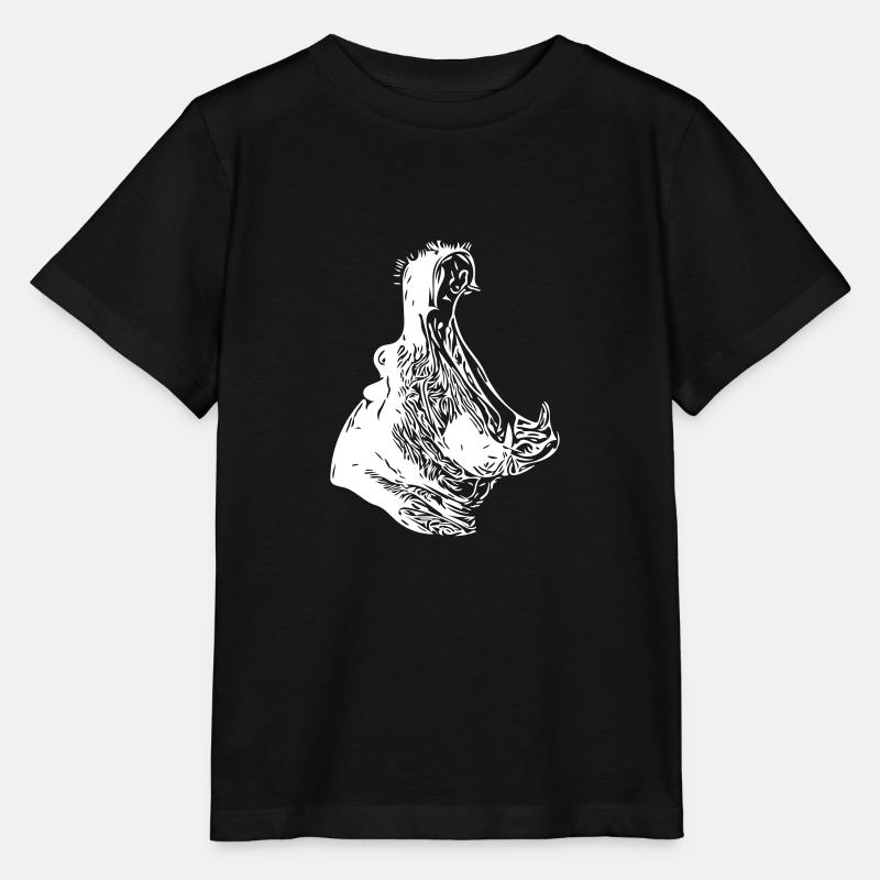 Gähnender Nilpferd Kopf - Stanley/Stella Kinder T-Shirt MINI CREATOR  - Schwarz
