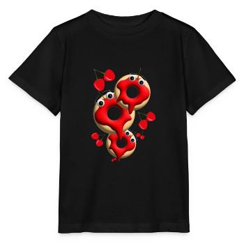 Drei leckere Kirsch Donuts. - Stanley/Stella Kinder T-Shirt MINI CREATOR  - Schwarz - Vorne - Mikhail (115cm)