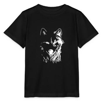 Vintage Hundeportrait für Hundebesitzer - Stanley/Stella Kinder T-Shirt MINI CREATOR  - Schwarz - Vorne - Mikhail (115cm)
