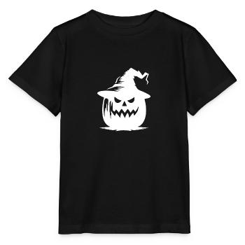 Drôle magique Halloween citrouille lanterne avec chapeau - T-shirt bio MINI CREATOR Stanley/Stella Enfant - noir - Devant - Mikhail (115cm)