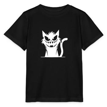 Wilde grinsende Katze irrem Blick - Stanley/Stella Kinder T-Shirt MINI CREATOR  - Schwarz - Vorne - Mikhail (115cm)