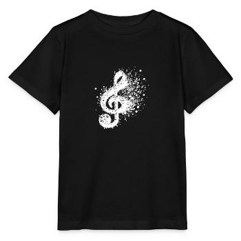 Notes d’éclaboussures de clé de musique - T-shirt bio MINI CREATOR Stanley/Stella Enfant - noir - Devant - Mikhail (115cm)