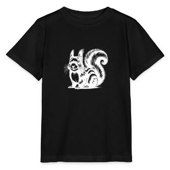 Realistic Squirrel Tattoo Drawing - Stanley/Stella MINI CREATOR Kids’ T-Shirt - black - Front - Mikhail (115cm)