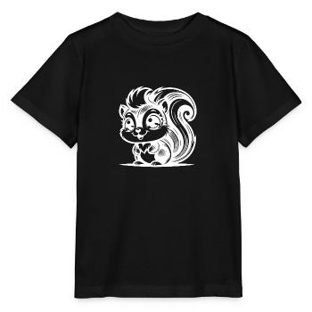 Mignon écureuil souriant avec des yeux énormes - T-shirt bio MINI CREATOR Stanley/Stella Enfant - noir - Devant - Mikhail (115cm)