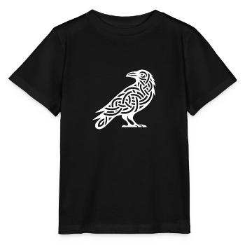Geheimnisvoller Raben Vogel im Keltischen Style - Stanley/Stella Kinder T-Shirt MINI CREATOR  - Schwarz - Vorne - Mikhail (115cm)