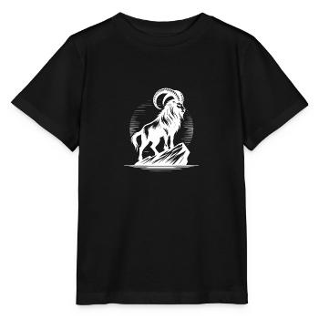 Capricorne cool avec d’énormes cornes - T-shirt bio MINI CREATOR Stanley/Stella Enfant - noir - Devant - Mikhail (115cm)