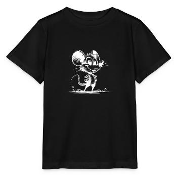 Souris d’enfant fière avec d’énormes oreilles - T-shirt bio MINI CREATOR Stanley/Stella Enfant - noir - Devant - Mikhail (115cm)