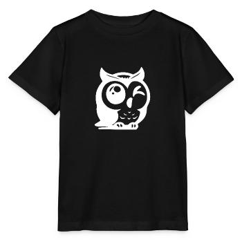 Clever owl with a winking eye - Stanley/Stella MINI CREATOR Kids’ T-Shirt - black - Front - Mikhail (115cm)