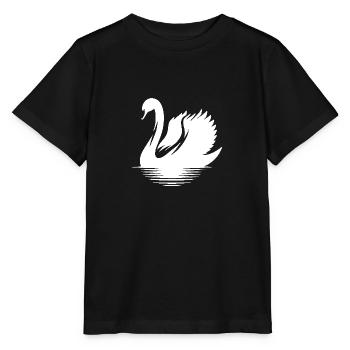 Elegant Swan Water Bird Silhouette Portrait - Stanley/Stella MINI CREATOR Kids’ T-Shirt - black - Front - Mikhail (115cm)