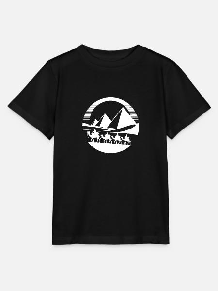 Wüstenkarawane mit Pyramiden im Hintergrund - Stanley/Stella Kinder T-Shirt MINI CREATOR - Schwarz
