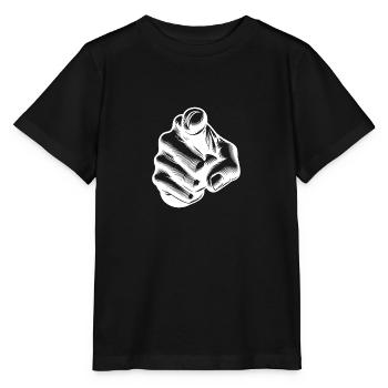Classic Iconic Finger Pointing Hand Gesture - Stanley/Stella MINI CREATOR Kids’ T-Shirt - black - Front - Mikhail (115cm)
