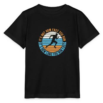 It's Not How Fast Your Run It's How Long You Run - Stanley/Stella Kinder T-Shirt MINI CREATOR  - Schwarz - Vorne - Mikhail (115cm)