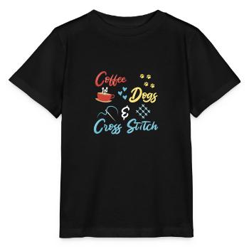 Cross Stitch Cross Stitch Embroidery - Stanley/Stella MINI CREATOR Kids’ T-Shirt - black - Front - Mikhail (115cm)