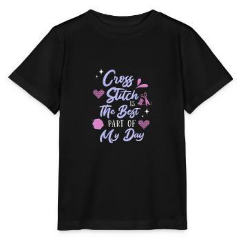 Cross Stitch Cross Stitch Embroidery - Stanley/Stella MINI CREATOR Kids’ T-Shirt - black - Front - Mikhail (115cm)