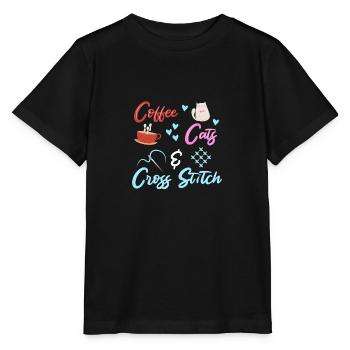 Cross Stitch Cross Stitch Embroidery - Stanley/Stella MINI CREATOR Kids’ T-Shirt - black - Front - Mikhail (115cm)