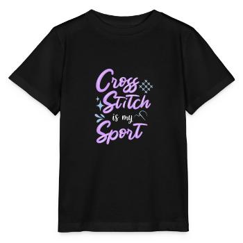 Cross Stitch Cross Stitch Embroidery - Stanley/Stella MINI CREATOR Kids’ T-Shirt - black - Front - Mikhail (115cm)