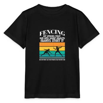 Funny Fencing Athlete Coach Combat Sports Sword - Stanley/Stella Kinder T-Shirt MINI CREATOR  - Schwarz - Vorne - Mikhail (115cm)