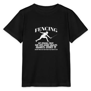 Funny Fencing Athlete Coach Combat Sports Sword - Stanley/Stella Kinder T-Shirt MINI CREATOR  - Schwarz - Vorne - Mikhail (115cm)