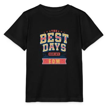 Les meilleurs jours commencent avec l’ambiance d’un festival de musique EDM - T-shirt bio MINI CREATOR Stanley/Stella Enfant - noir - Devant - Mikhail (115cm)