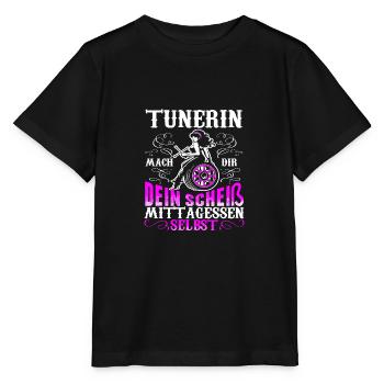 Weibliche Tunerin mach dir dein Mittagessen selbst - Stanley/Stella Kinder T-Shirt MINI CREATOR  - Schwarz - Vorne - Mikhail (115cm)