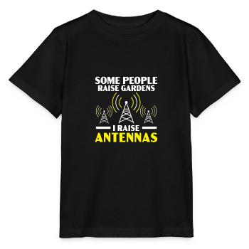 Manche Leute bauen Gärten auf Ich baue Antennen au - Stanley/Stella Kinder T-Shirt MINI CREATOR  - Schwarz - Vorne - Mikhail (115cm)