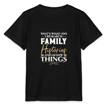 Ich erforsche Familiengeschichten und ich weiß Din - Stanley/Stella Kinder T-Shirt MINI CREATOR  - Schwarz - Vorne - Mikhail (115cm)