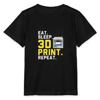 Alimentation Sommeil 3D Impression 3D Répéter Machiniste 3D - T-shirt bio MINI CREATOR Stanley/Stella Enfant - noir - Devant - Mikhail (115cm)