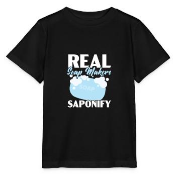De vrais savonniers Saponify savon savon orge - T-shirt bio MINI CREATOR Stanley/Stella Enfant - noir - Devant - Mikhail (115cm)