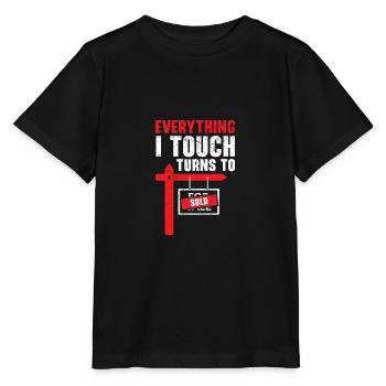 Tout ce que je touche est vendu Immobilierma - T-shirt bio MINI CREATOR Stanley/Stella Enfant - noir - Devant - Mikhail (115cm)